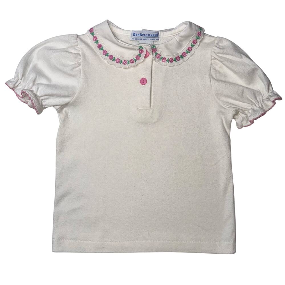 Oshkosh B’Gosh white collar embroidered shirt 4T
